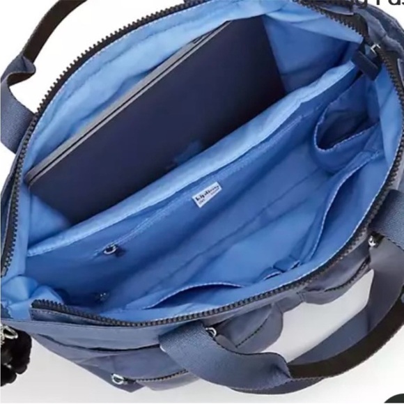 Kipling India 16” laptop top tote bag in blue  color Lover Totebag Rusta - Picture 3 of 14